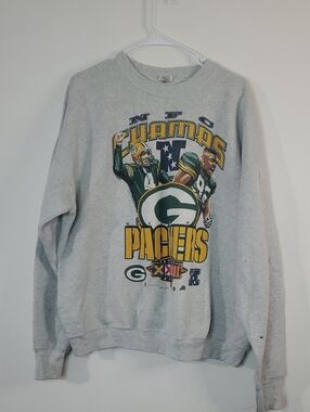 Vintage 90s GreenBay Packers Super Bowl Crewneck Sweatshirt NFC Champs Y2K